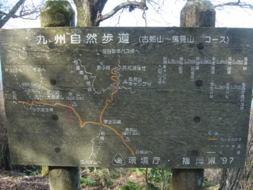 古処山-馬見山コース 案内板