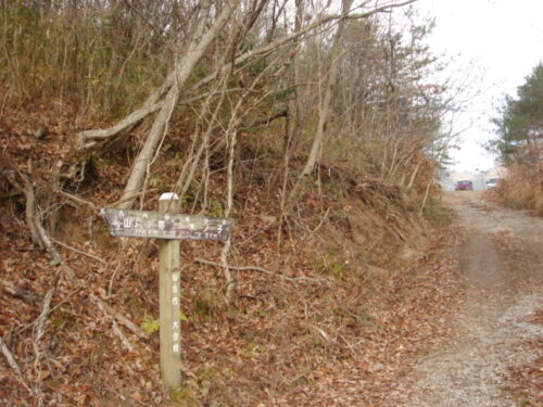 町道に出る