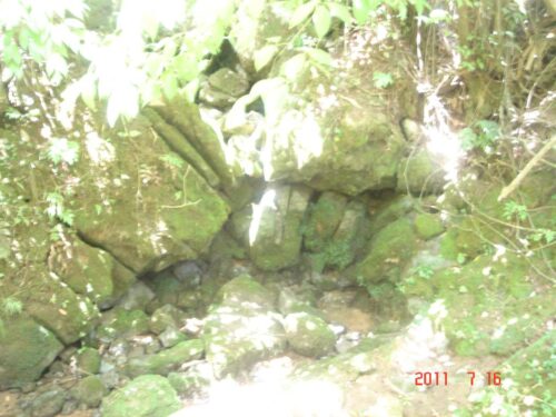 秋吉台の谷間の湧水