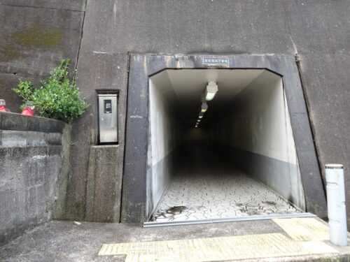 地下歩道を潜る