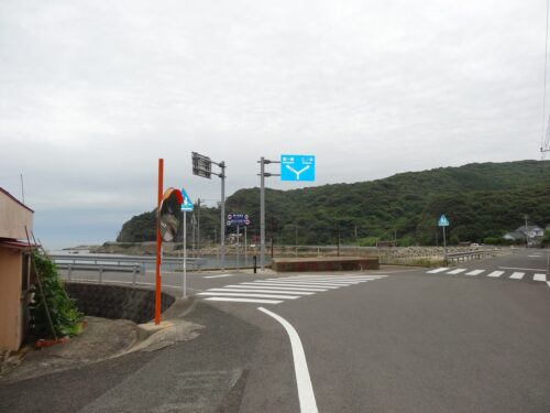 頭ヶ島へと江ノ浜への三叉路