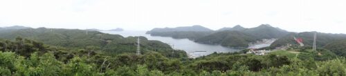 万関園地の展望台からのパノラマ