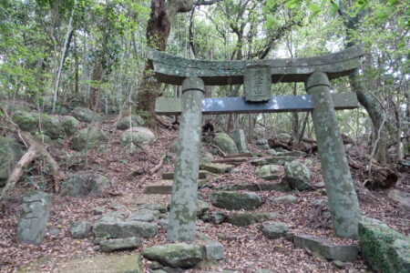 山頂近くの鳥居