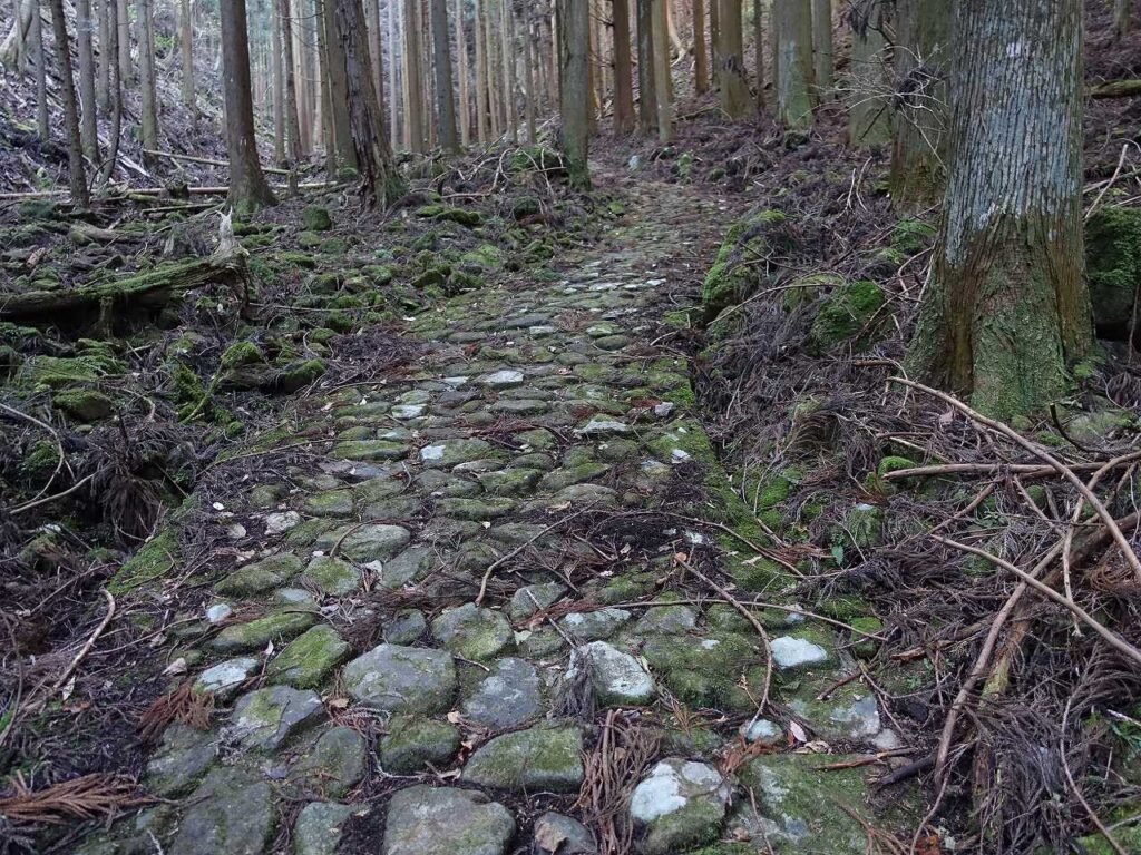 峠付近の石だたみ